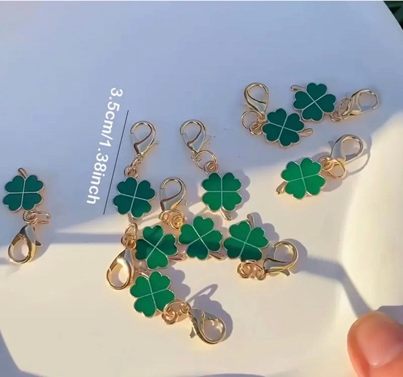 Enamel Four Leaf Clover Keychain Charm