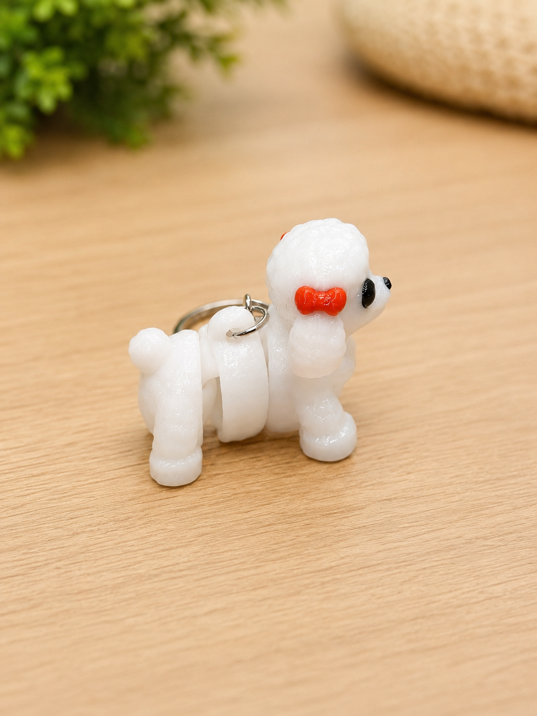 Female Poodle Dog Fidget Toy Keyring