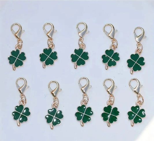 Enamel Four Leaf Clover Keychain Charm