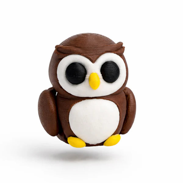 NiccieNacks Owl Small Wiggies articulated toy with colorful, detailed owl design and movable limbs for playful display.