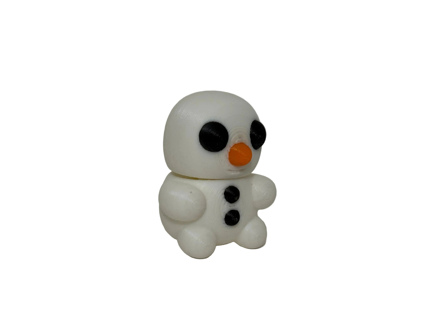 Small Snowman Wiggies articulated toy by NiccieNacks featuring a cute snowman with movable limbs and detailed winter accessories.