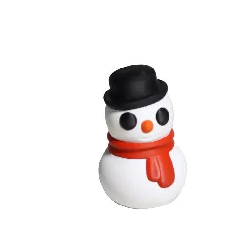 Small Snowman Wiggies articulated toy by NiccieNacks featuring a cute snowman figure with movable limbs and detailed winter accessories.