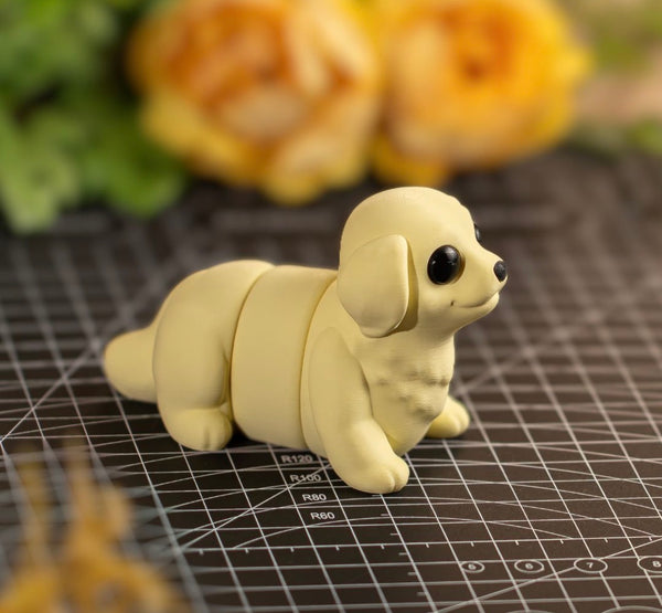 Golden Retriever Dog Wigglies Flexi Fidget Toy & Keyring