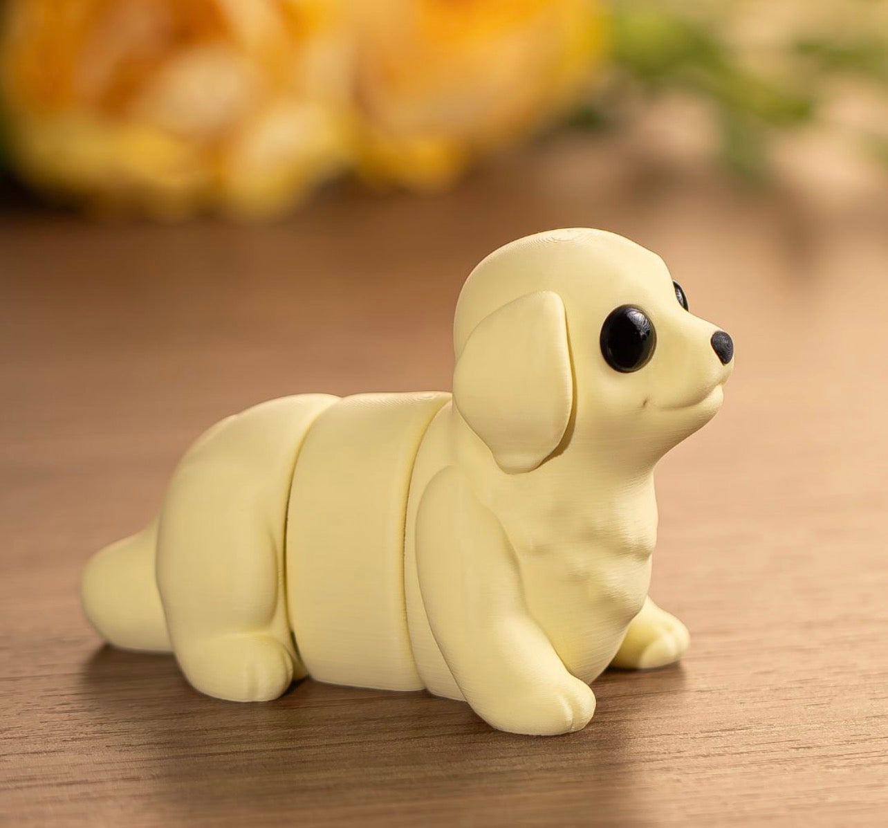 Golden Retriever Dog Wigglies Flexi Fidget Toy & Keyring