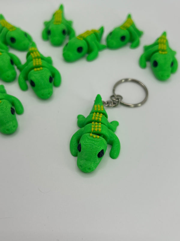 NiccieNacks Crocodile Articulated Flexi Wiggies keychain with detailed crocodile design and movable parts for everyday carry.