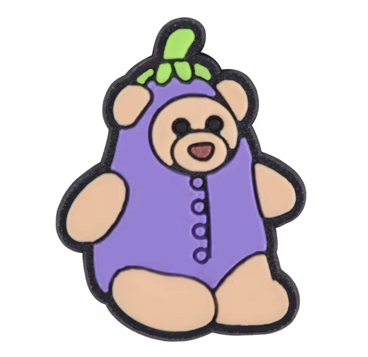 Aubergine Teddy Bear Shoe Charm
