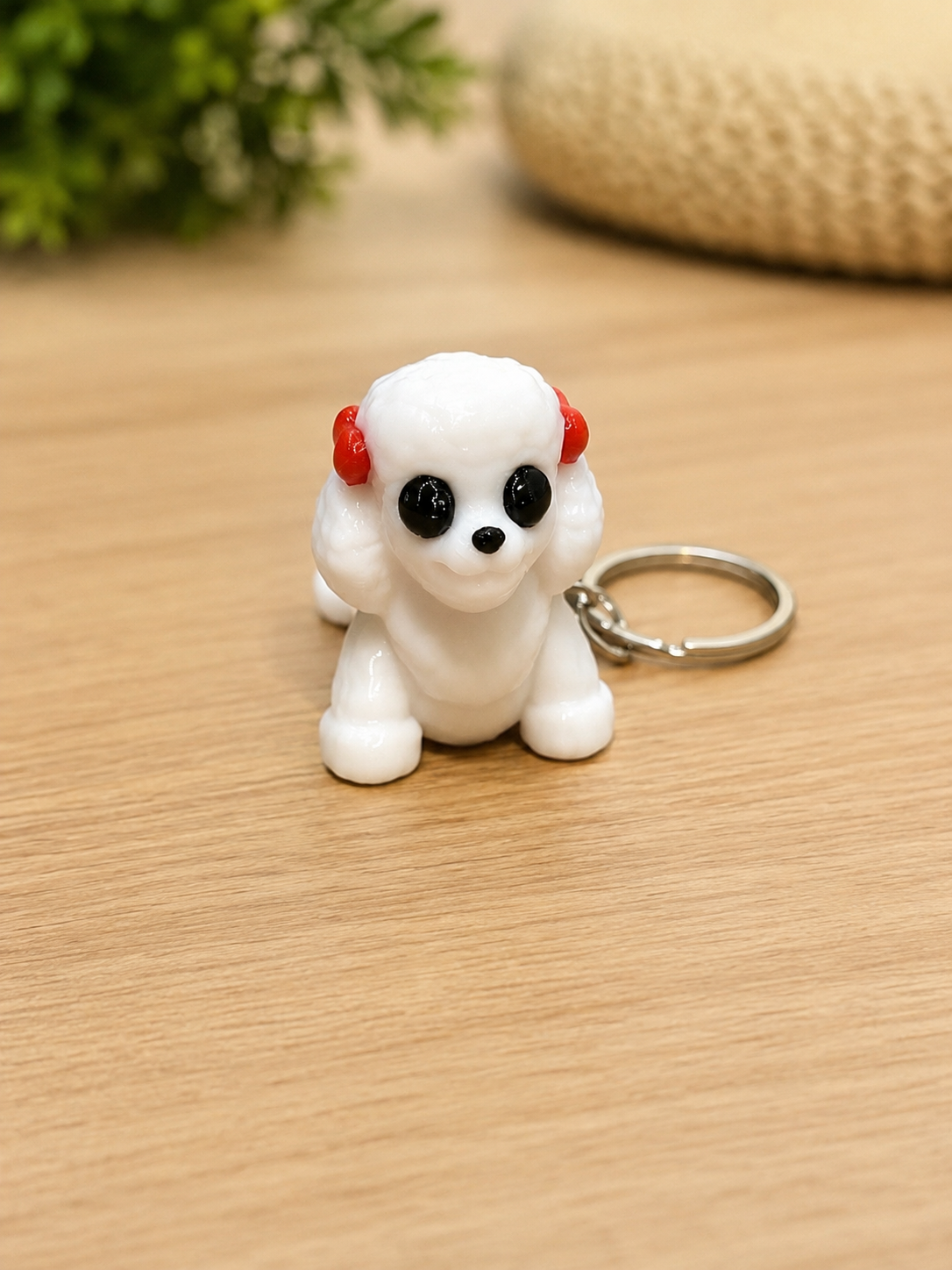 Female Poodle Dog Fidget Toy Keyring