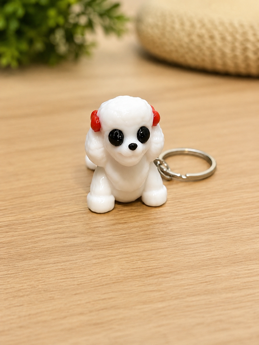 Female Poodle Dog Fidget Toy Keyring