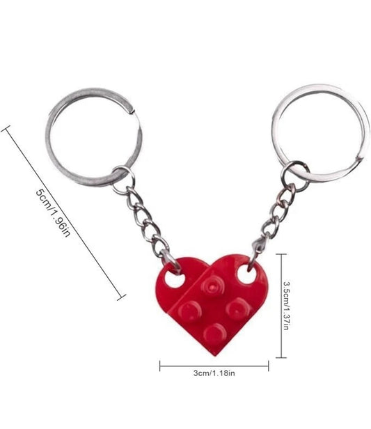 Brick Heart Double Keychain
