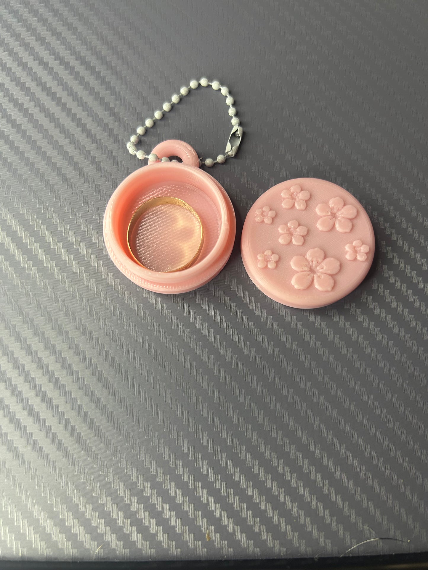 Jewlery / Pill Pot Flower Keyring