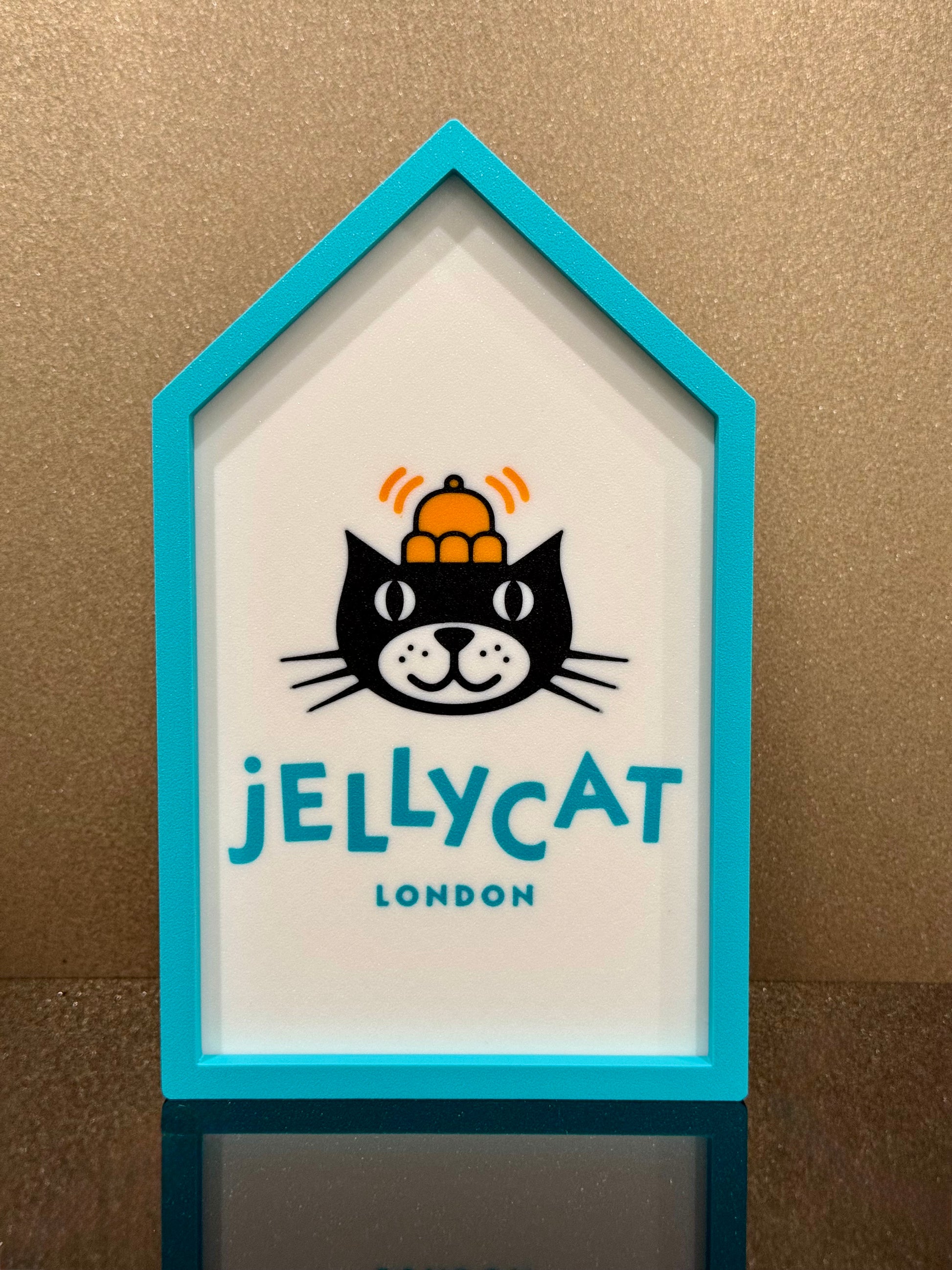 NiccieNacks Jellycat Store Display Customizable 3D Printed Sign showing a sleek, modern home signage design on a white background.