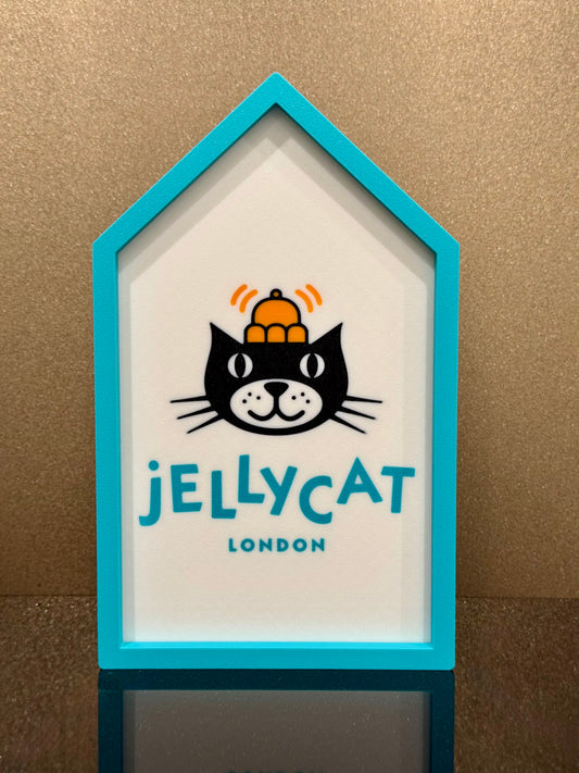 NiccieNacks Jellycat Store Display Customizable 3D Printed Sign showing a sleek, modern home signage design on a white background.