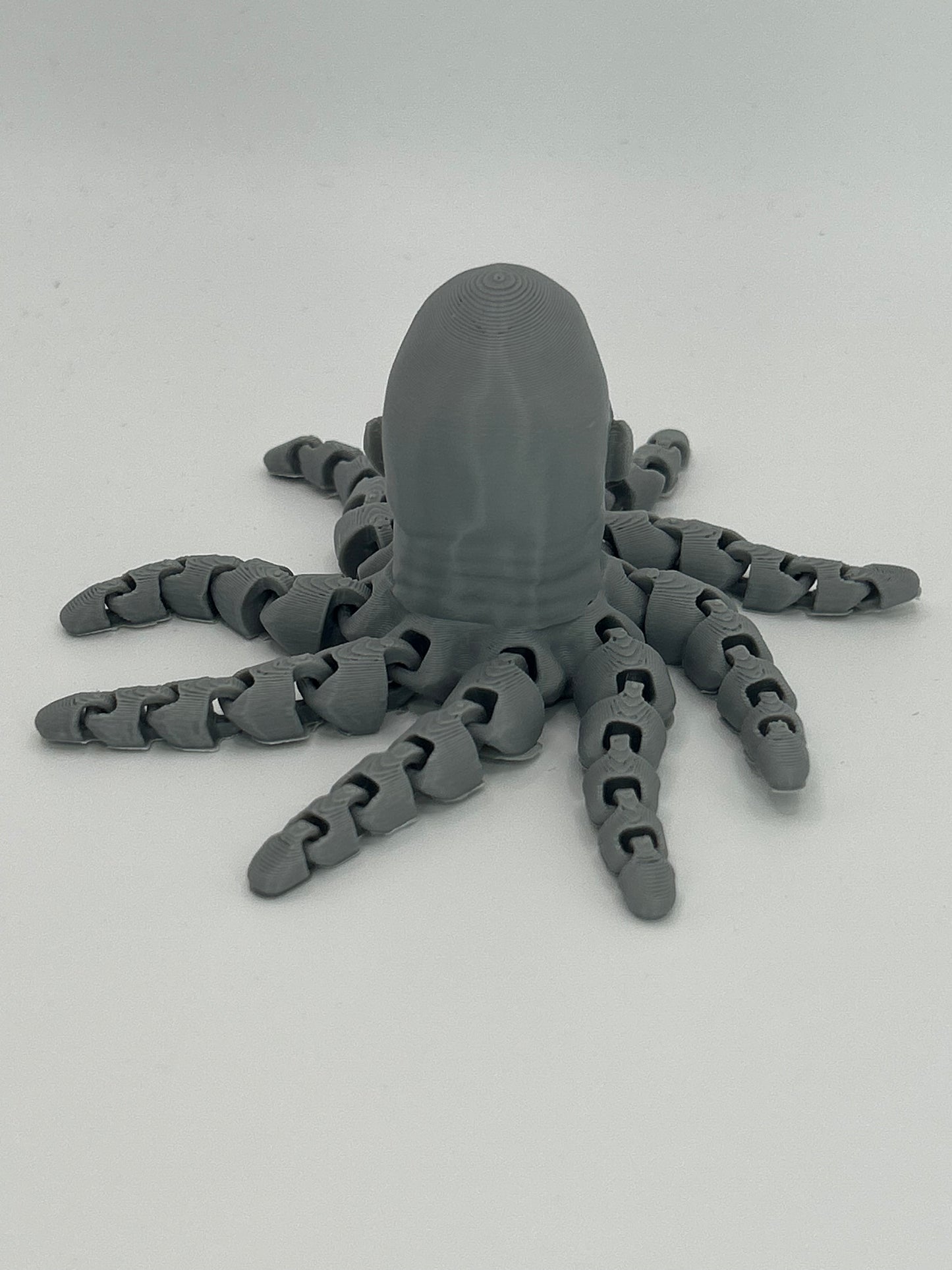 NiccieNacks Rocktopus fidget clicker toy featuring a 3D printed rock-inspired octopus design on a desk.