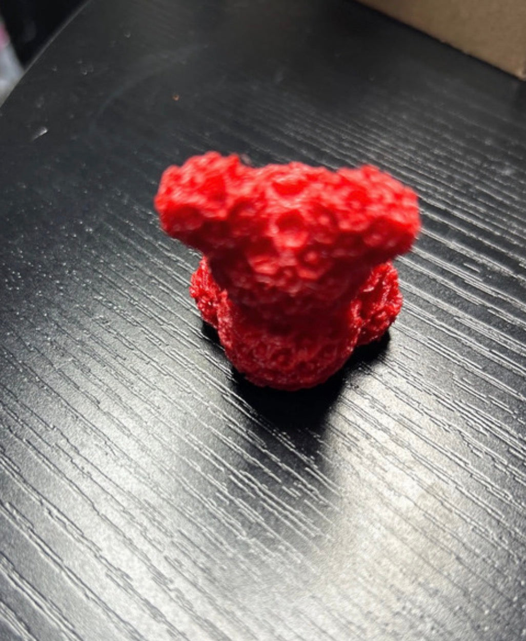 3D printed red rose bear model by NiccieNacks, decorative home accessory with intricate rose and bear design.