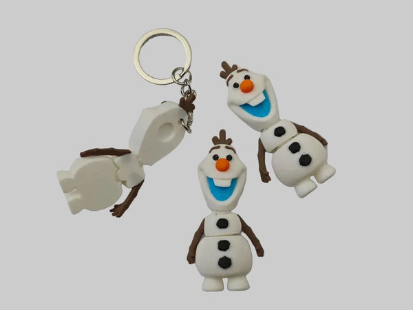 Frozen Olaf mini flexi keychain by NiccieNacks featuring a colorful Olaf character from Disney's Frozen.