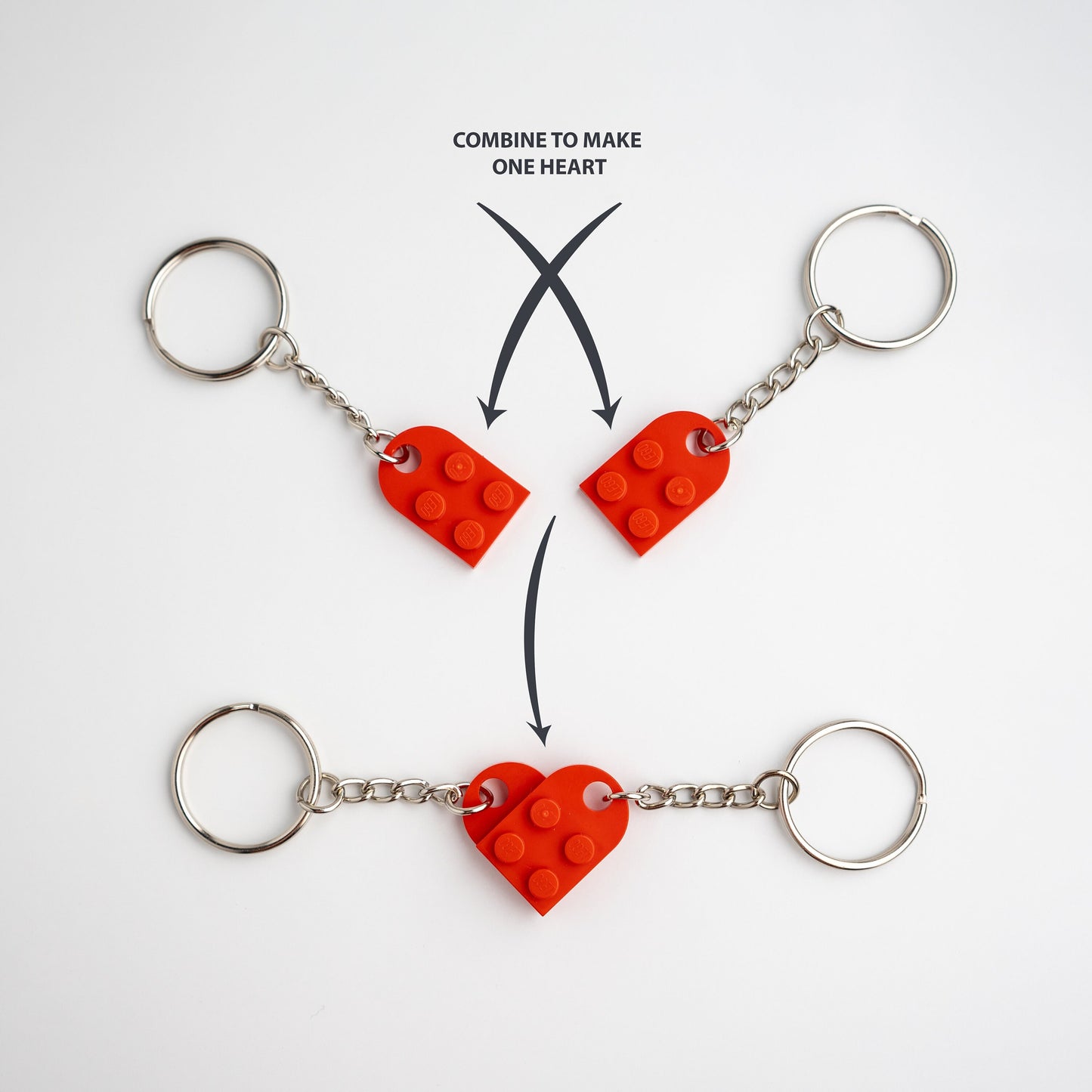 Brick Heart Double Keychain