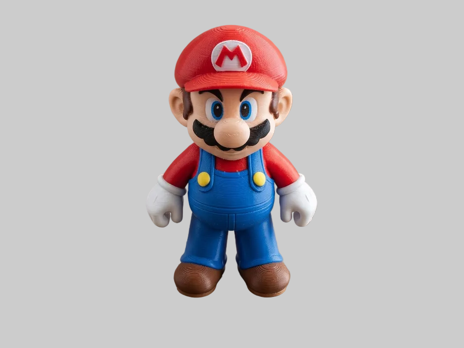 NiccieNacks Super Mario mini figure toy, 3D printed model of Mario from the popular video game character.