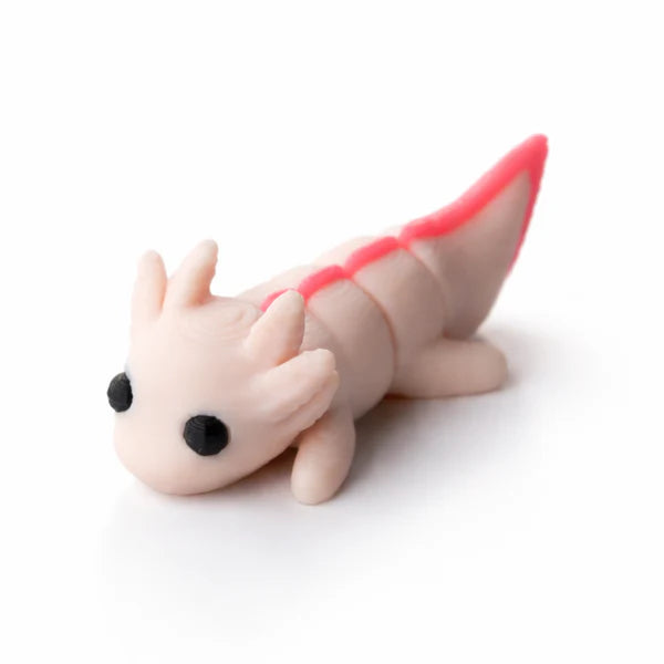 Colorful Axolotl Small Wiggies articulated toy from NiccieNacks with flexible limbs and detailed features, ideal for play and collection.