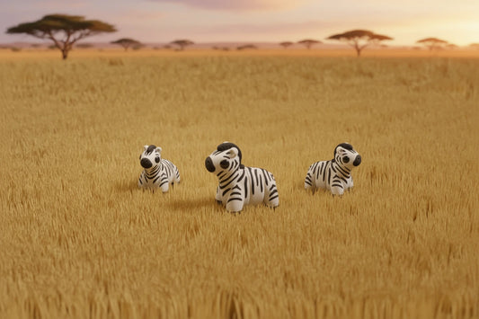 Baby Zebra Small Wiggies articulated toy by NiccieNacks featuring a cute zebra design with flexible joints and detailed fur texture.