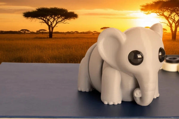 Small NiccieNacks Elephant Wiggies articulated toy with colorful, soft plastic body and movable limbs, designed for children.