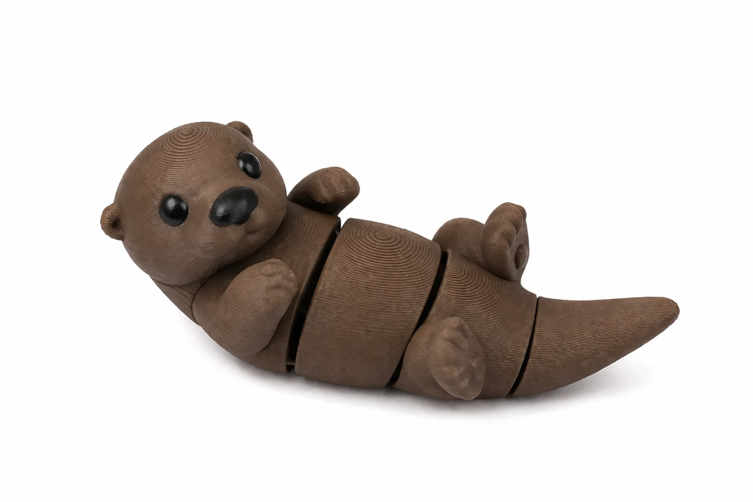 Colorful Otter Wiggies Flexi articulated toy by NiccieNacks, featuring 3D printed, bendable soft plastic in playful otter design.