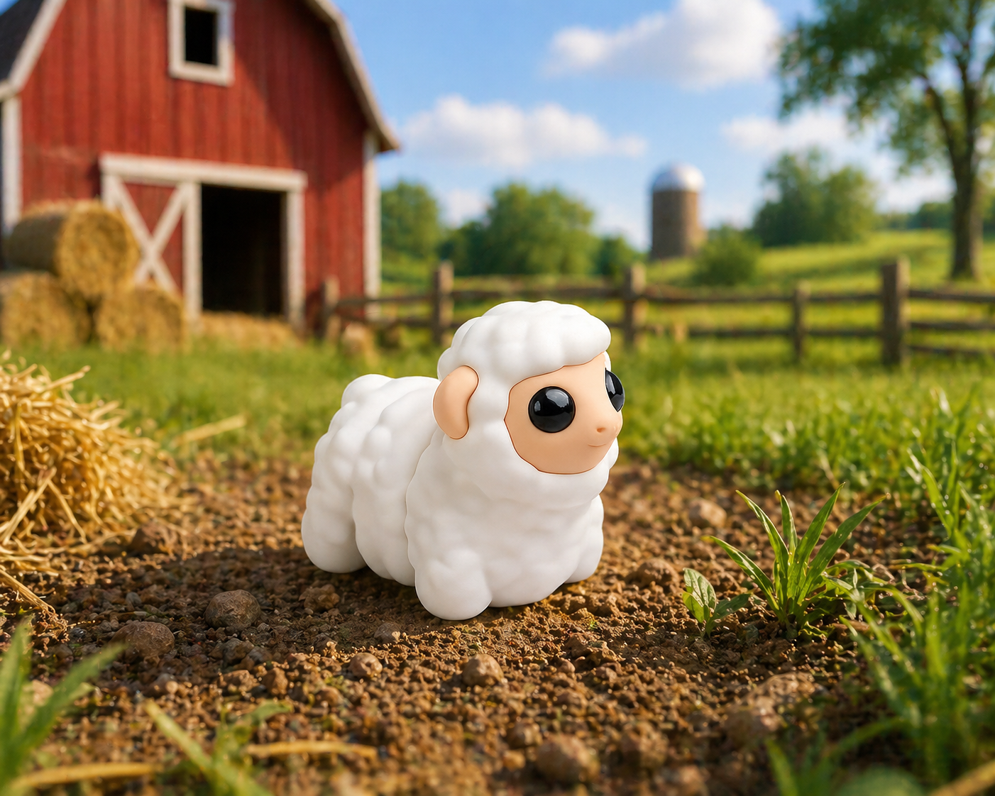 Small Sheep Wiggies articulated toy by NiccieNacks featuring a cute, plush sheep with movable limbs and soft fabric details.