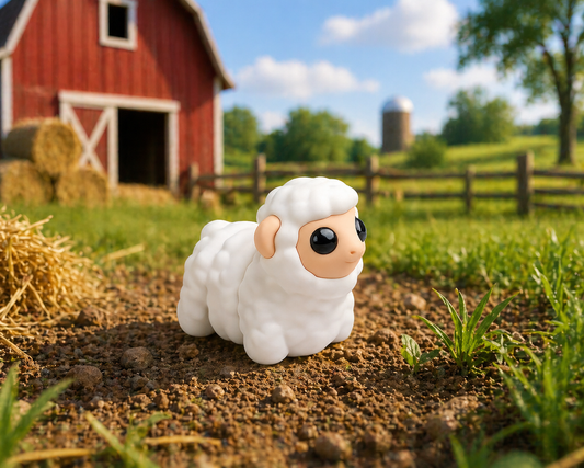 Small Sheep Wiggies articulated toy by NiccieNacks featuring a cute, plush sheep with movable limbs and soft fabric details.