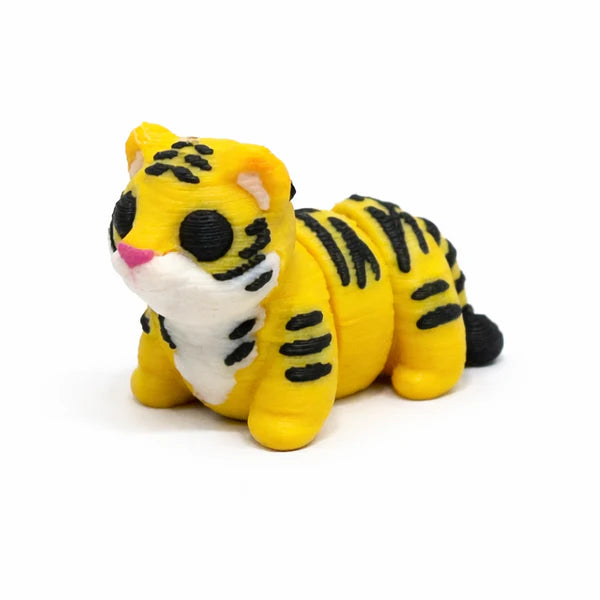 NiccieNacks Tiger Small Wiggies articulated toy featuring a cute tiger design with movable limbs and detailed fur texture.