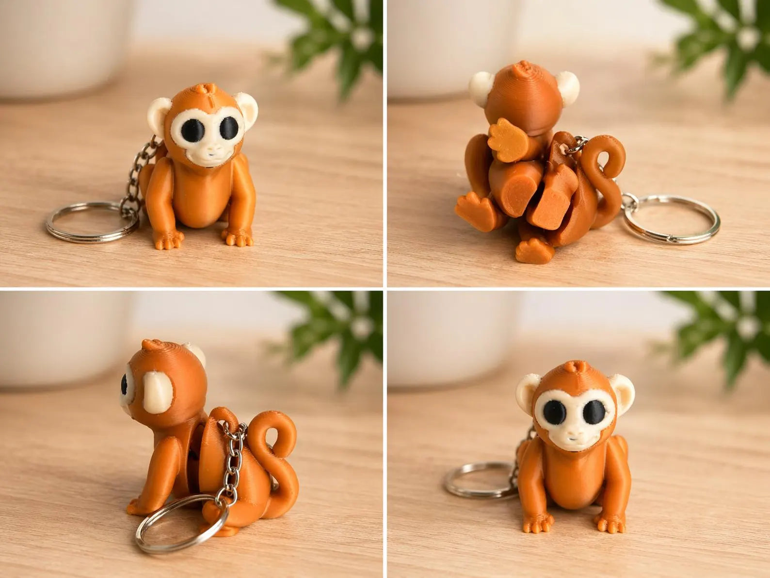 NiccieNacks Monkey Wigglets articulated moving keychain featuring a playful monkey design with flexible, wiggly limbs.
