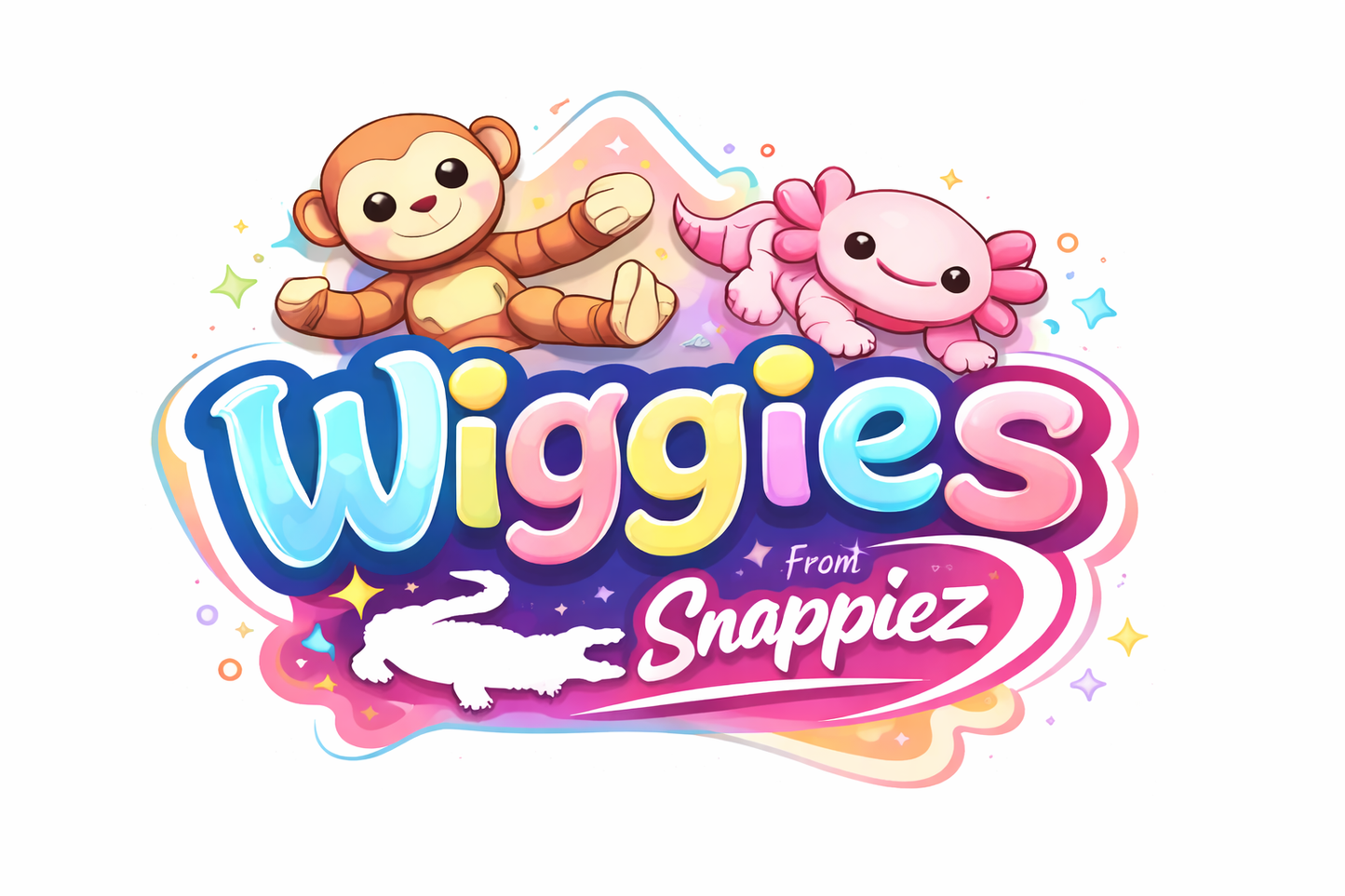NiccieNacks Wiggies pack featuring colorful, playful wigglies with the Wiggies logo on a white background.