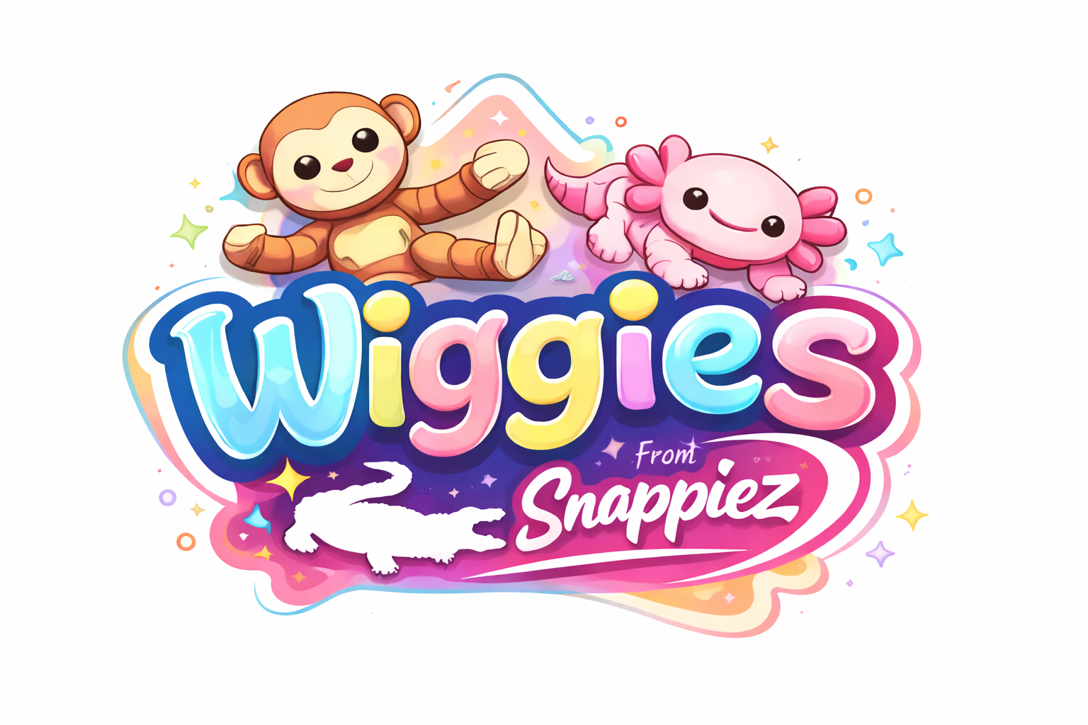 NiccieNacks Wiggies pack featuring colorful, playful wigglies with the Wiggies logo on a white background.