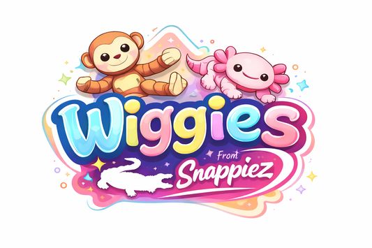 NiccieNacks Wiggies pack featuring colorful, playful wigglies with the Wiggies logo on a white background.